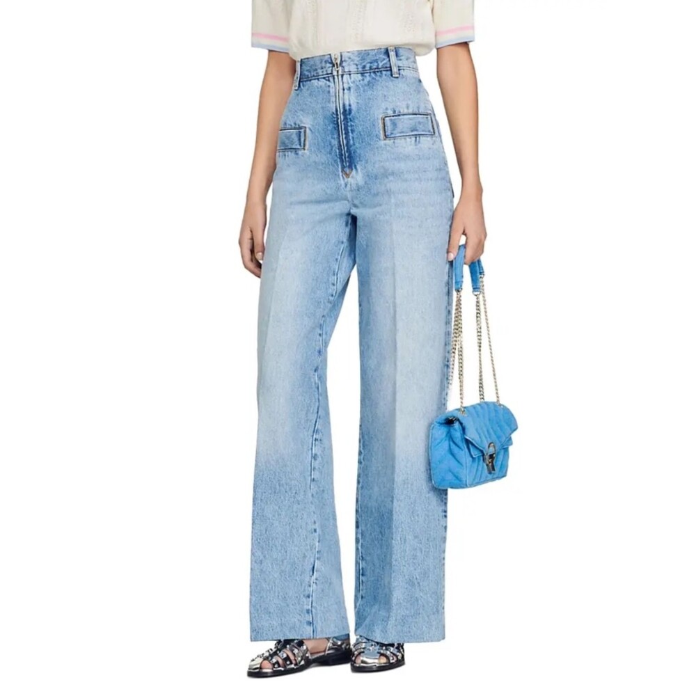 Sandro Oslo High Waisted Wide Leg Jean